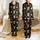 Women's Whimsical Flat Cartoon Black Red Green Highland Cow Christmas Tree Snowman Mug Pattern Satin Pajamas Set - 1