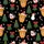 Women's Whimsical Flat Cartoon Black Red Green Highland Cow Christmas Tree Snowman Mug Pattern Satin Pajamas Set - 2