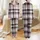 Comfort Seekers' Charcoal Black, White & Mauve Pink Geometric Tartan Plaid Crosshatch Pattern Satin Pajamas Set - 1