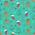 Women's Cheerful Turquoise Green Gingerbread Men Christmas Trees Candy Canes Illustrative Holiday Design Satin Pajamas Set - 2
