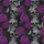 Women's Macabre Romantic Silver Skull Amethyst Rose Thorny Vine Butterfly Design Satin Pajamas Set - 2
