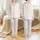 Women's Soft Off-White Blush Beige Cable Knit Braids Diamond Bobble Pattern Satin Pajamas Set - 1