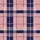 Women's Classic Navy Blue Blush Pink Burgundy White Intersecting Plaid Pattern Satin Pajamas Set - 2