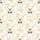 Women's Illustrative Tan Teddy Bear Seamless Pattern, Muted Blue-Grey Plaid Bows, Cream Checkerboard Grid Satin Pajamas Set - 2