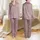 Women's Gentle Dusty Pink White Plaid Hand-Drawn Love Script Hearts Floral Design Satin Pajamas Set - 1