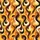 Women's Abstract Fiery Orange Golden Yellow Flame Swirls Chocolate Brown Beige Blocks Seamless Pattern Satin Pajamas Set - 2