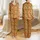 Women's Abstract Fiery Orange Golden Yellow Flame Swirls Chocolate Brown Beige Blocks Seamless Pattern Satin Pajamas Set - 1