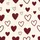 Women's Cozy Hand-Drawn Fuzzy Maroon Heart Pattern on Soft Off-White Background Satin Pajamas Set - 2