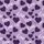 Women's Soft Lilac Dark Purple Scattered Hearts Whimsical White 'Love' Script Pattern Satin Pajamas Set - 2