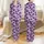 Women's Soft Lilac Dark Purple Scattered Hearts Whimsical White 'Love' Script Pattern Satin Pajamas Set - 1