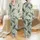 Women's Sapphire Teal Emerald Peacock Chintz Floral Botanical Tapestry Pattern Satin Pajamas Set - 1