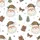 Women's Whimsical Leopard Print Santa, Holly, Trees & Stars Festive Christmas Pattern Satin Pajamas Set - 2