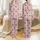 Women's Intricate Blush Pink White Rose Navy Tartan Geometric Plaid Pattern Satin Pajamas Set - 1