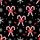 Women's Playful Black Red White Striped Candy Cane Bow Snowflake Polka Dot Design Satin Pajamas Set - 2