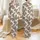 Women's Taupe Off-White Abstract Organic Soft-Edge Shapes & Espresso Crisp Geometric Lines Satin Pajamas Set - 1