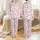 Holiday Enthusiasts' Cute Cartoon Hot Pink Santa Teal Aqua Tree Reindeer Gift Box Festive Holiday Pattern Satin Pajamas Set - 1
