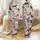 Women's Painterly Galloping Horse & Peony Rose Wildflower Fuchsia Teal Pattern Satin Pajamas Set - 1