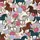 Women's Painterly Galloping Horse & Peony Rose Wildflower Fuchsia Teal Pattern Satin Pajamas Set - 2