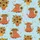 Women's Whimsical Illustrative Sky Blue Reddish-Brown Highland Cow Sunflower Floral Design Satin Pajamas Set - 2