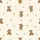 Women's Cute Minimalist Medium Brown Teddy Bear Pattern with Black Hearts & Brown Stars on Cream Satin Pajamas Set - 2