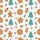 Women's Whimsical Gingerbread Men, Teal Trees, Red Snowflakes & Blue Dot Holiday Print Satin Pajamas Set - 2