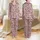 Women's Muted Dusty Rose Pink Minimalist Flat Art Scattered Dark Brown & White Outline Hearts Satin Pajamas Set - 1