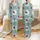 Women's Light Aqua Blue Vintage Lace, Red Rose, Heart & Gold Scrollwork Pattern Satin Pajamas Set - 1