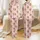 Women's Pale Pink Whimsical Gingerbread Men Red White Candy Cane Snowflakes All-Over Print Satin Pajamas Set - 1