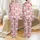 Women's Cute Cartoon Christmas Santa Reindeer Elves Fuchsia Pink Pattern Satin Pajamas Set - 1