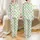 Women's White Pink Green Naive Christmas Trees Wreaths Bows Candy Canes Design Satin Pajamas Set - 1