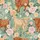 Women's Whimsical Highland Cow Watercolor Peony Rose Botanical Mint Green Blush Pink Peach Pattern Satin Pajamas Set - 2