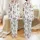 Women's Whimsical Christmas Motifs White Muted Red Teal Holiday Phrases Pattern Satin Pajamas Set - 1