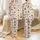 Women's Whimsical Pink Icing Gingerbread House Train Red Holly Flat Art Pattern Satin Pajamas Set - 1