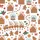 Women's Whimsical Pink Icing Gingerbread House Train Red Holly Flat Art Pattern Satin Pajamas Set - 2