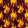 Women's Energetic Yellow Orange Red Flame Repeating Pattern with Black Burgundy Petrol Blue Fibrous Textures Satin Pajamas Set - 2
