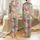 Women's Bohemian Maximalist Patchwork Quilt Floral Paisley Damask Design in Pastel Rose & Deep Indigo Satin Pajamas Set - 1
