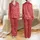 Festive Celebrators' Vibrant Christmas Red Hand-Drawn 'Ho Ho Ho' Text, Snowflake, Candy Cane & Present Pattern Satin Pajamas Set - 1