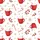 Women's Whimsical Festive Red White Golden-Brown Candy Cane Mug Berry Snowflake Pattern Satin Pajamas Set - 2