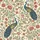 Women's Classical Ivory Botanical Peacock, Blue Teal Green Coral Floral Design Satin Pajamas Set - 2