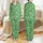 Women's Vibrant Christmas Green Flat Graphic Festive Pattern with Candy Canes Gingerbread Ornaments Holly Gifts Satin Pajamas Set - 1