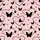 Women's Pastel Pink Black Butterfly Star & Overlapping Heart Outline Pattern Satin Pajamas Set - 2