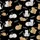 Women's Whimsical Cartoon Cat All-Over Pattern Black Tan White Pink Hearts White Meow Satin Pajamas Set - 2
