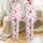 Women's Whimsical Watercolor Hot Pink Christmas Santa Reindeer Tree Gift Bow Stars Satin Pajamas Set - 1