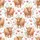 Cottagecore Fans' Fluffy Highland Cow Watercolor Wildflower Meadow in Pink, Green, Brown Satin Pajamas Set - 2