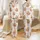Cottagecore Fans' Fluffy Highland Cow Watercolor Wildflower Meadow in Pink, Green, Brown Satin Pajamas Set - 1