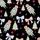 Women's Whimsical Black Nutcracker & Holiday Trees Pattern, Hot Pink, Baby Pink, Light Blue, Lime Green Accents Satin Pajamas Set - 2