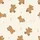 Women's Whimsical Hand-Drawn Mid-Brown Teddy Bear & Faded Taupe Star Moon Seamless Pattern on Cream Satin Pajamas Set - 2