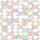 Women's Pastel Geometric Interlocking Hearts Light Pink Sky Blue Yellow Mint White Pattern Satin Pajamas Set - 2