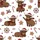 Women's Whimsical Christmas Highland Cow Red Santa Hat Plaid Candy Cane Gingerbread Snowflake Pattern Satin Pajamas Set - 2