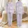 Women's Ethereal Lavender Purple Diffused Cloud Minimalist Art Satin Pajamas Set - 1
